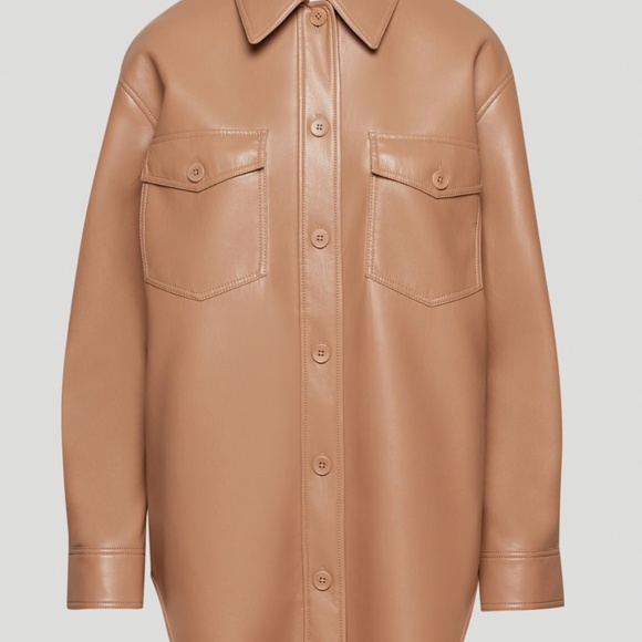 Aritzia - The Ganna Vegan Leather Jacket (XS) (Oversized) (Brown) - Picture 6 of 10